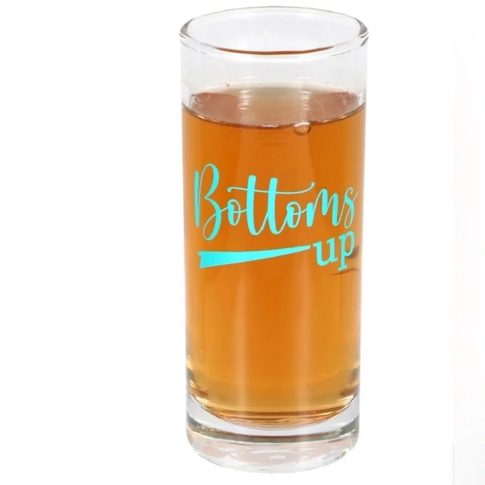 4pack “bottoms up” “salt tequila lime repeat” Printed Celebratory Shot Glass set